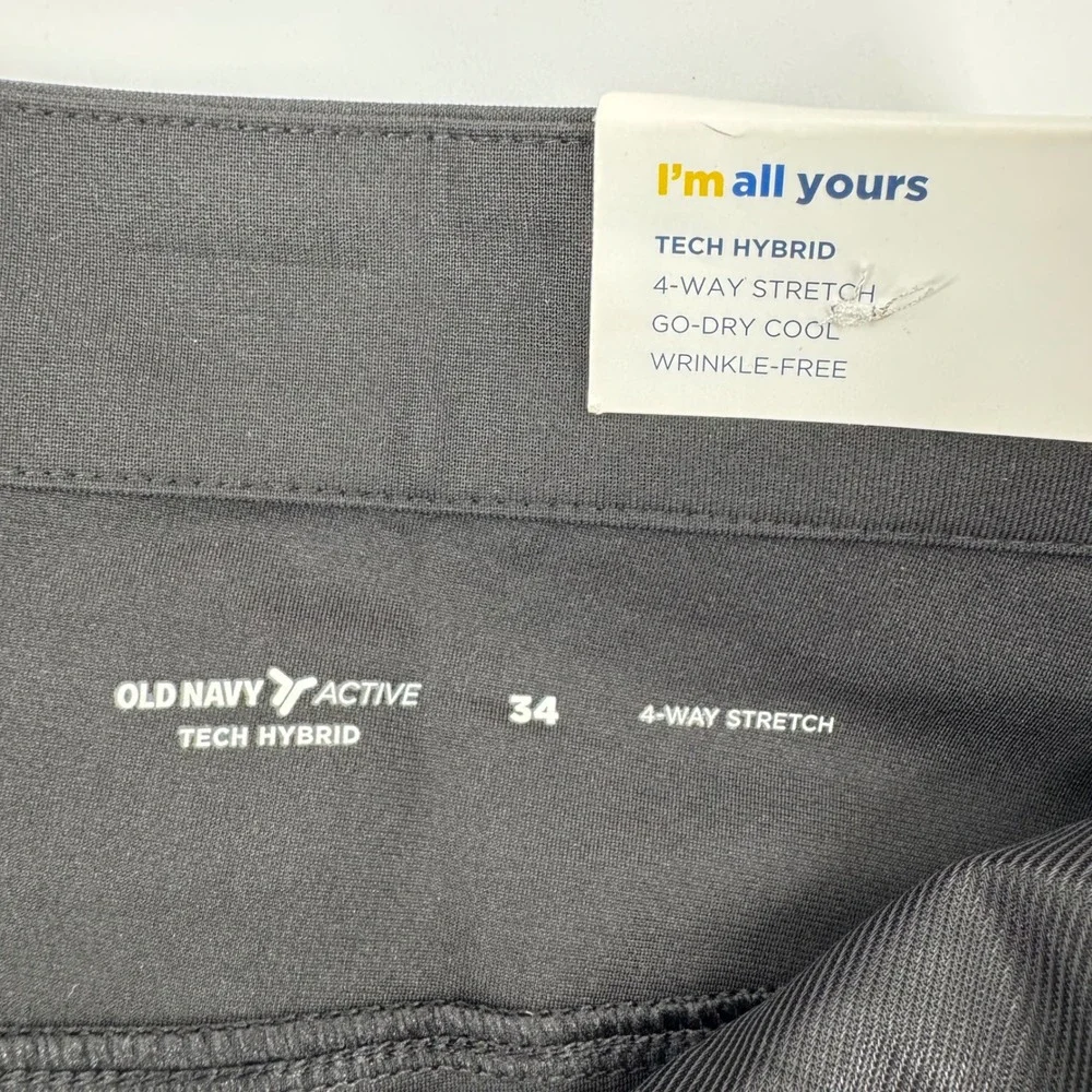 Old Navy Tech Hybrid Shorts Mens 34 Black 8